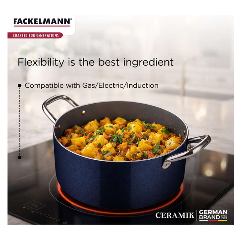 Fackelmann Ceramic Non Stick Casserole With Glass Lid 32 cm 12 Litre 11110120