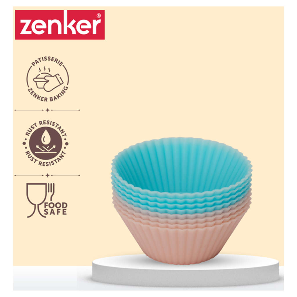 Fackelmann Zenker Silicone Muffin Moulds Set of 8 5x2 cm 5259981