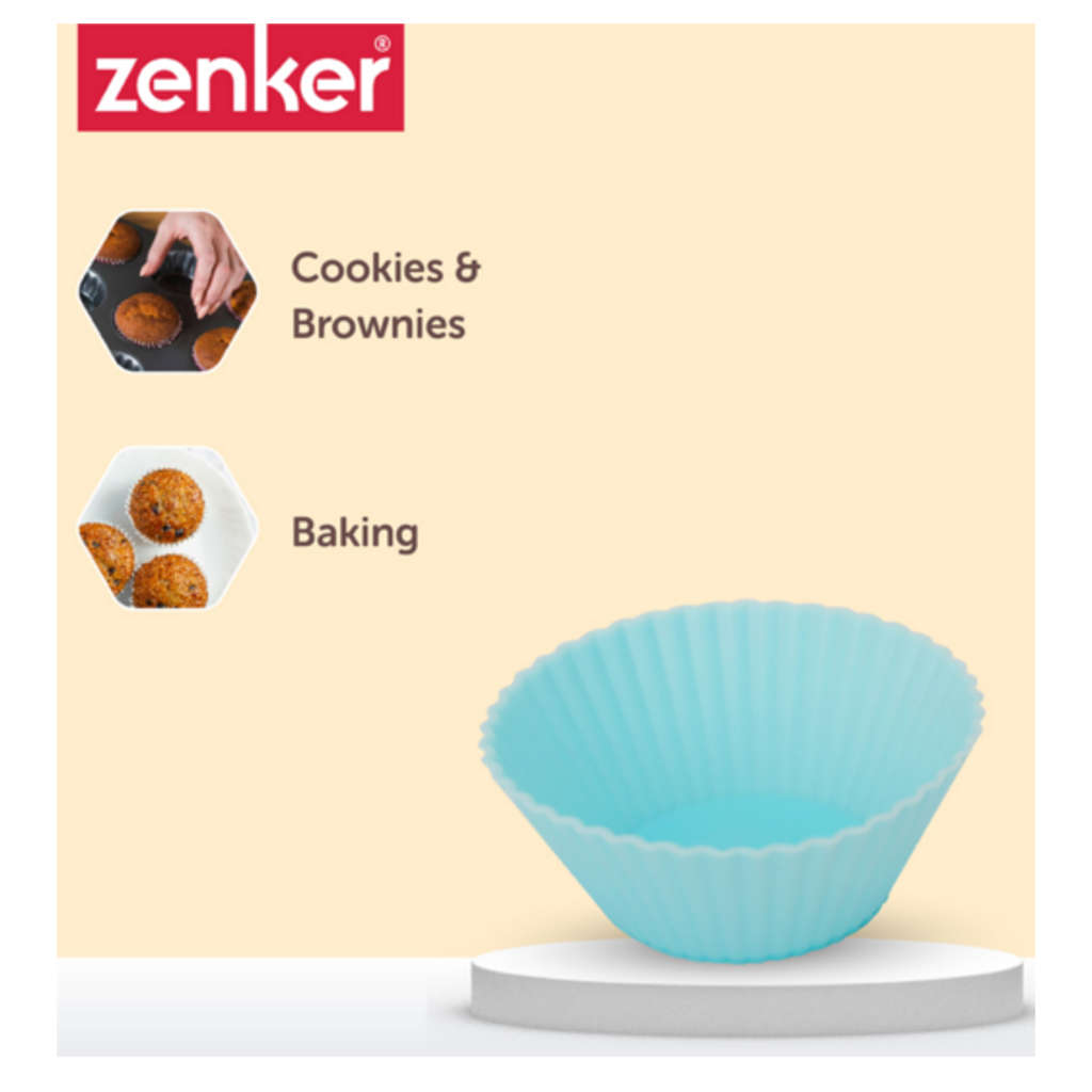 Fackelmann Zenker Silicone Muffin Moulds Set of 8 5x2 cm 5259981