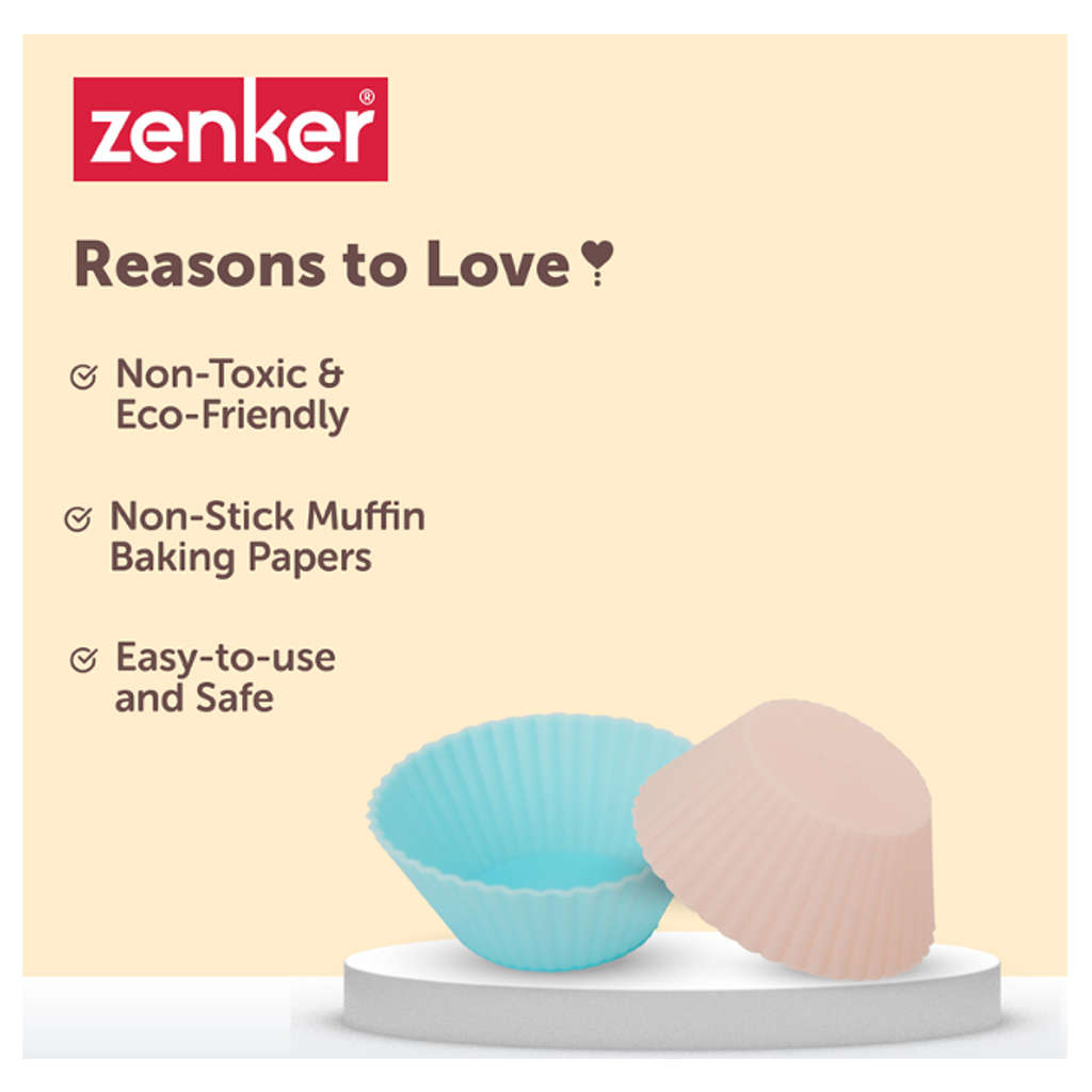 Fackelmann Zenker Silicone Muffin Moulds Set of 8 5x2 cm 5259981
