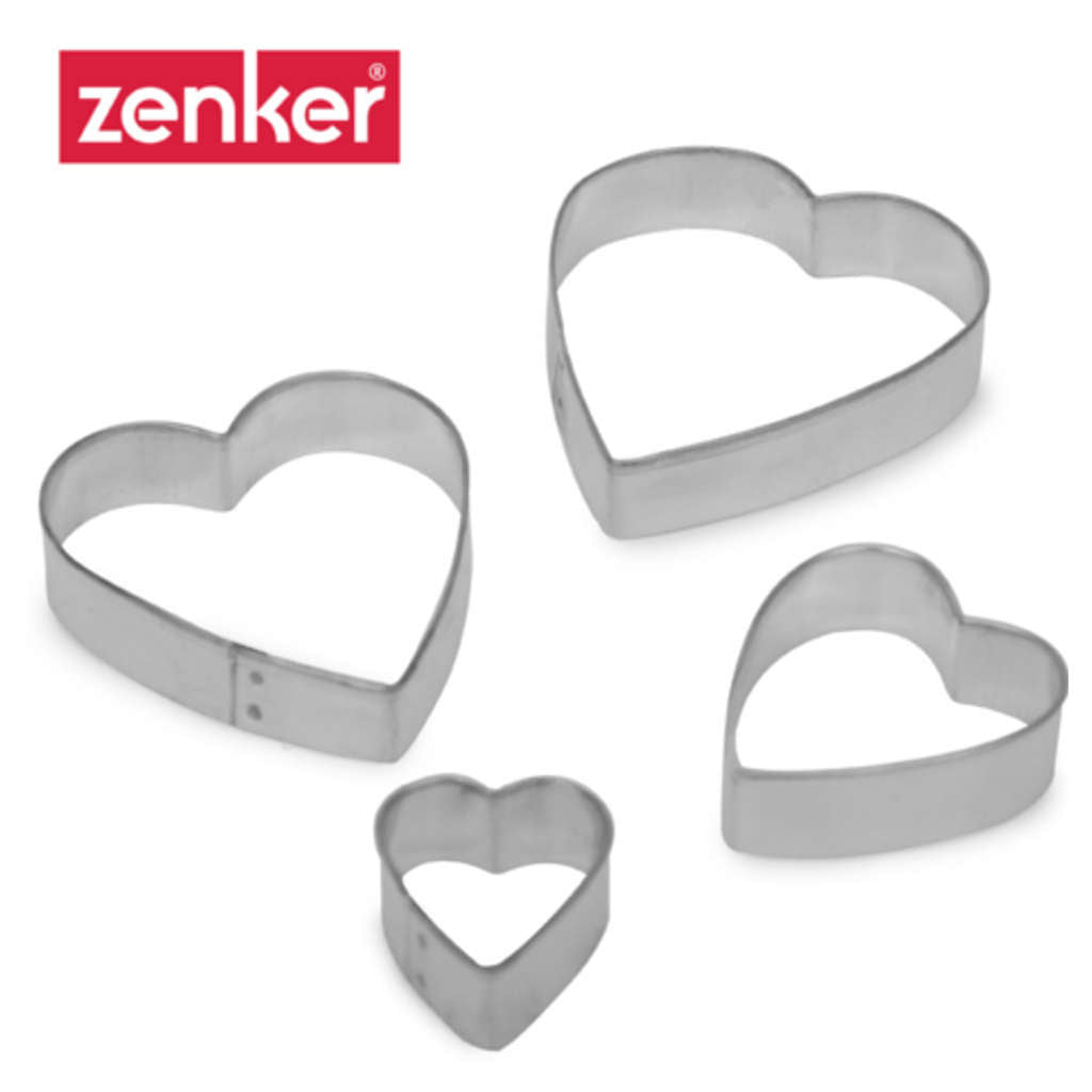 Fackelmann Zenker Heart Shaped Cookie Moulds Set of 4 43008