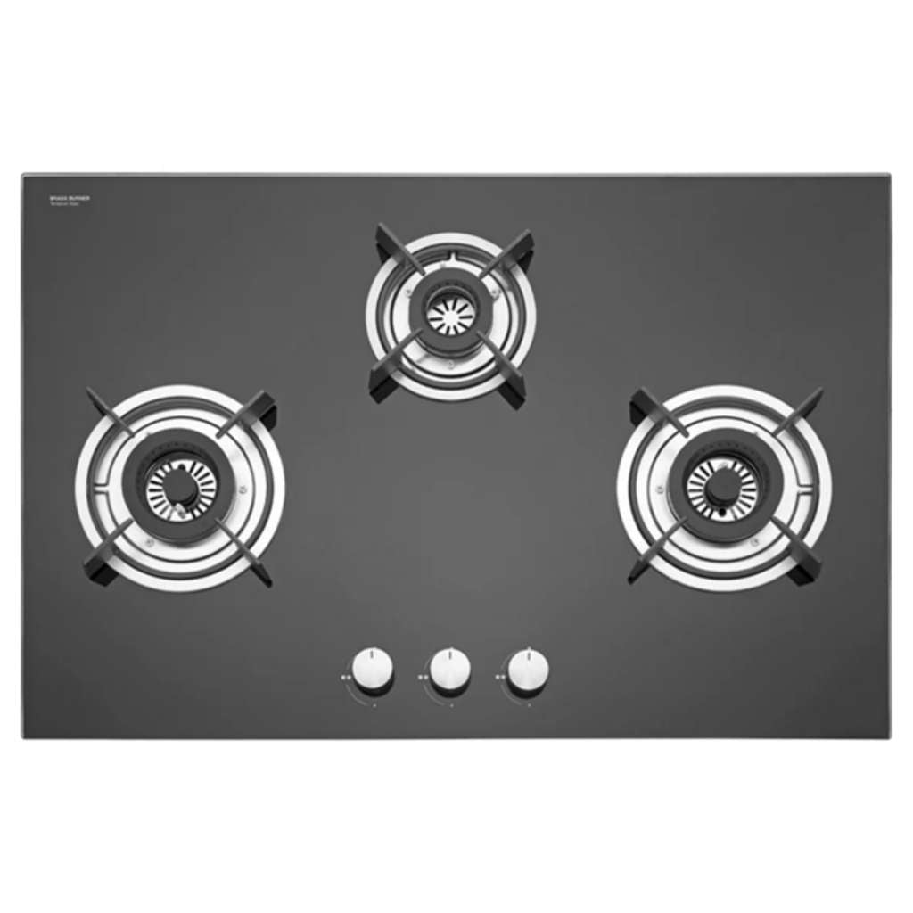 Kaff Built In Hob With 3 Brass Burners Auto Electric Ignition 78 cm 8 mm HBR 783B
