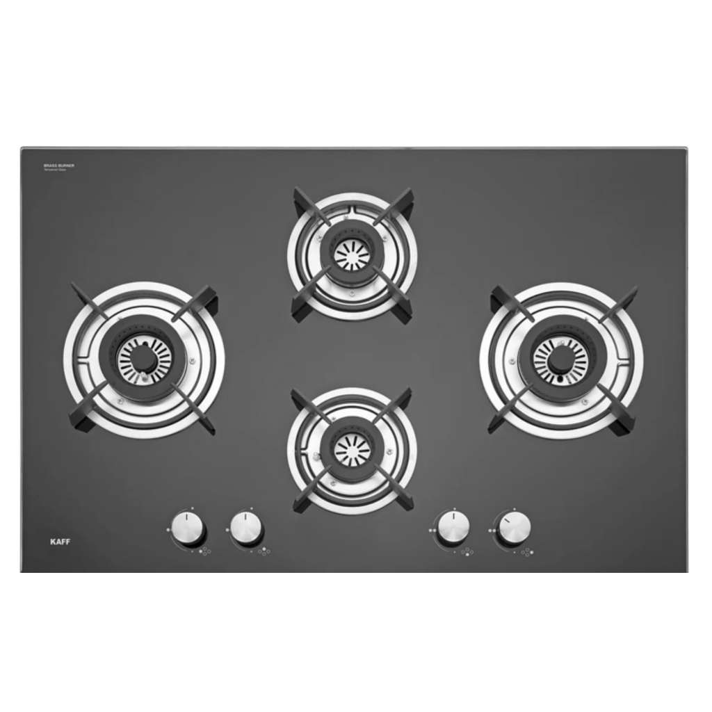 Kaff Built In Hob With 4 Brass Burners Auto Electric Ignition Easy Grip Knobs 78 cm HBR 784C