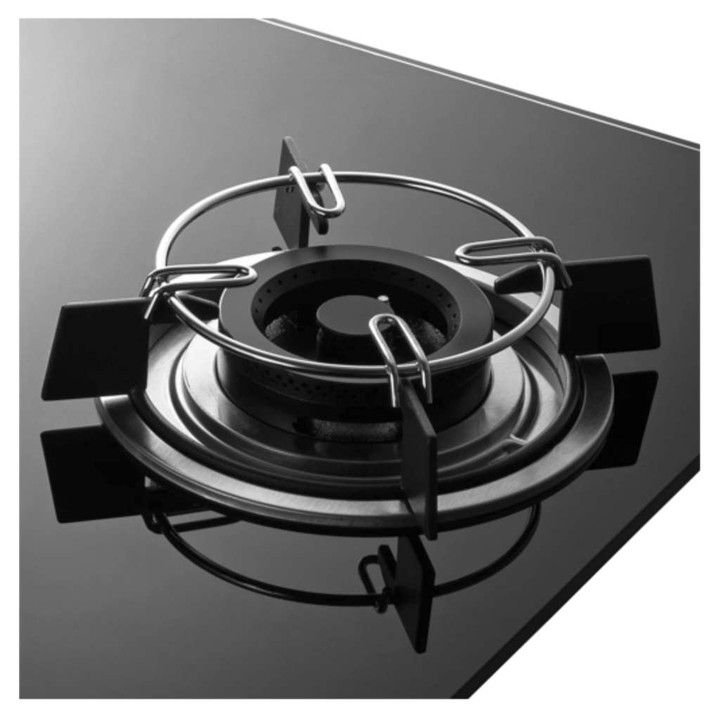 Kaff Built In Hob With 4 Brass Burners Auto Electric Ignition Black Tempered Glass 80 cm HBR 804A