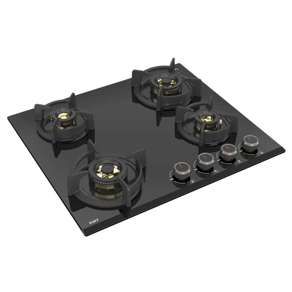 Kaff Built In Hob With 4 High Efficiency Full Brass Burners FFD Auto Electric Ignition 60 cm ASF604