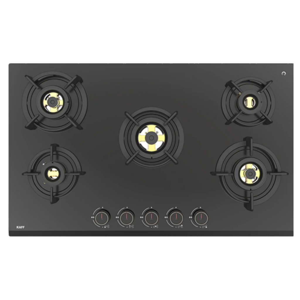 Kaff Built In Hob With 5 Burner Thick Black Tempered Glass Flame Failure Device 8 mm 86 cm ASF865