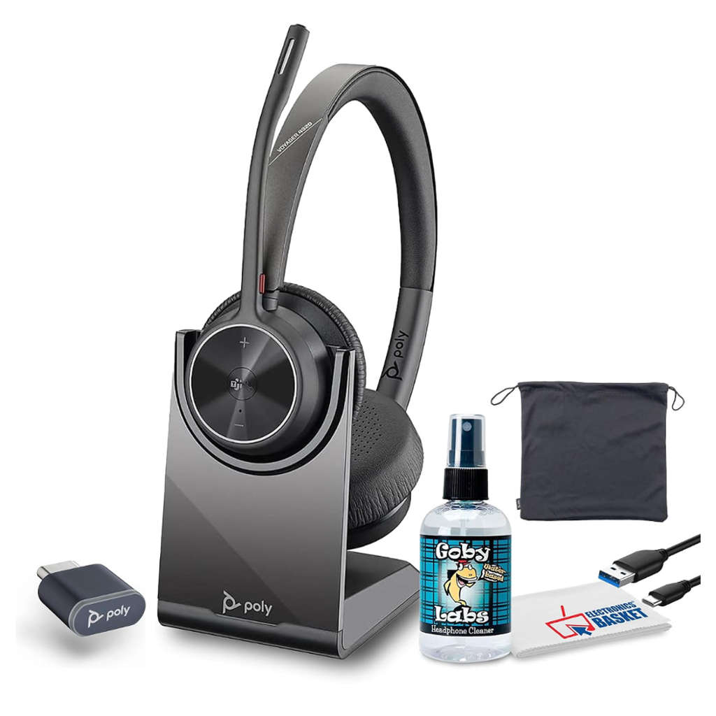 Poly Voyager 4320 Headset With BT700 Dongle And Charging Stand 77Z00AA 