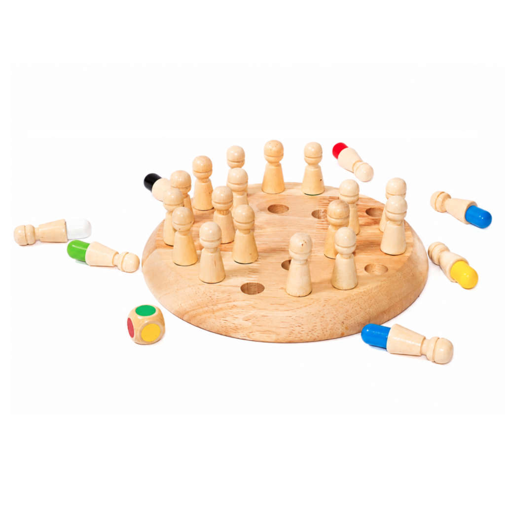 Memory Chess Wooden Color Matching Game For Kids