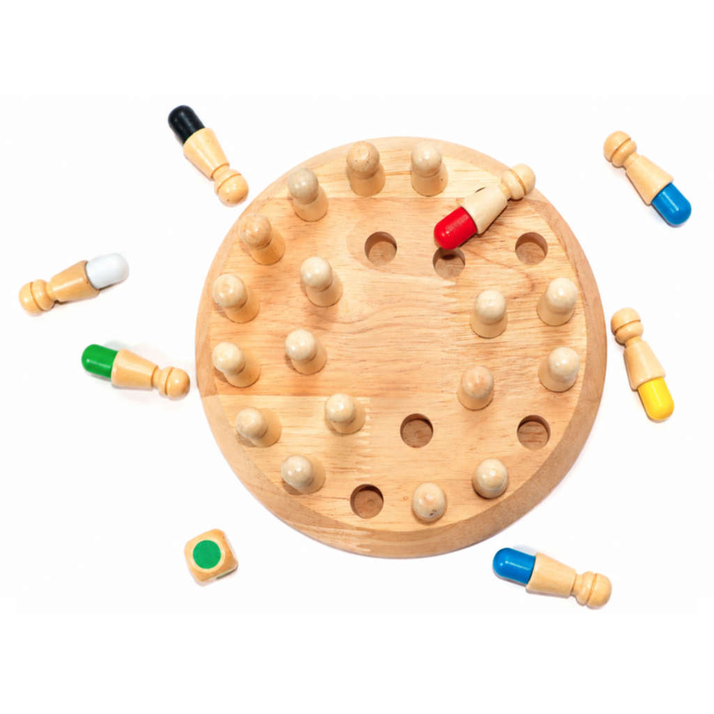 Memory Chess Wooden Color Matching Game For Kids