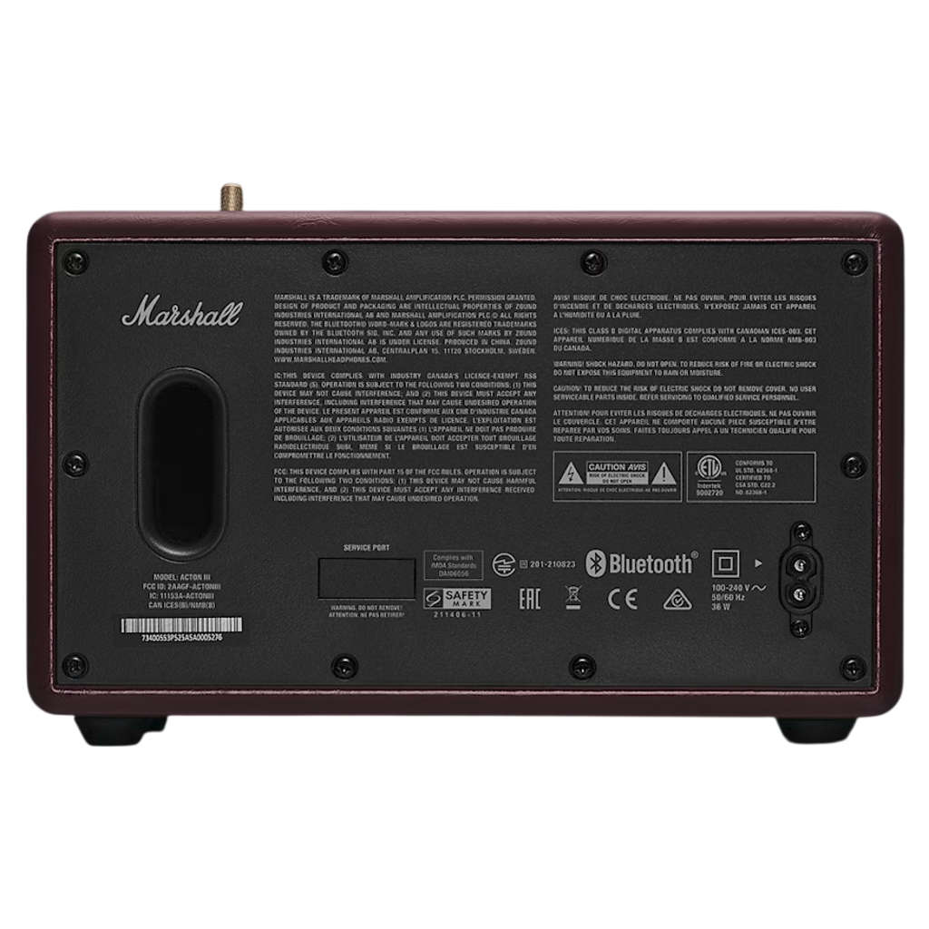 Marshall Acton III Compact Bluetooth Speaker Burgundy
