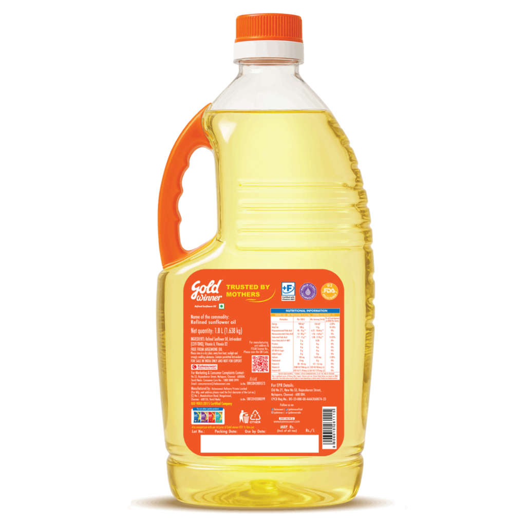 Gold Winner Refined Sunflower Oil 1.8 Ltr Pet Bottle