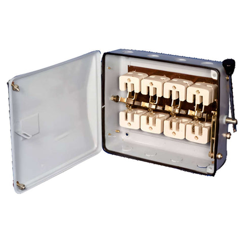 GEM 4 Pole Changeover Switch 63A With Metal Enclosure Side Handle 