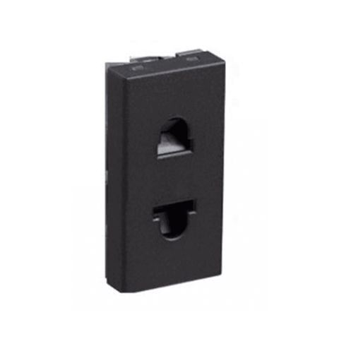 Havells Modular Coral Ebony 6A 2 Pin Shuttered Socket AHLKPXG062