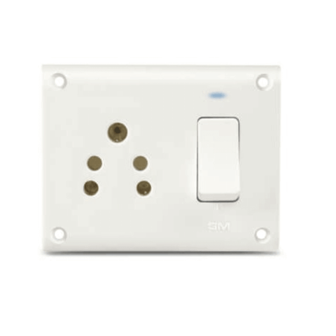 GM G-HOME VEDA 10A Switch & Socket Combined with Indicator – GM8042