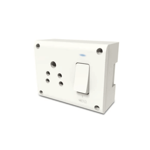 GM G-HOME VEDA 10A Switch & Socket Combined with Indicator and Gang Box – GM8043