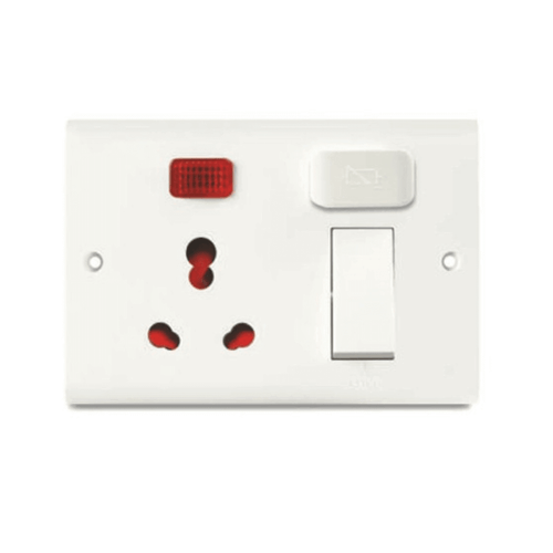 GM G-HOME VEDA 6/16A 5  in 1 Universal Switch & Socket Combined with Fuse, Indicator,  Safety Shutter – GM8151