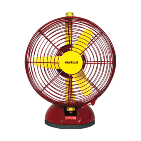 Havells 230mm Birdie HS Personal Fan Yellow Maroon