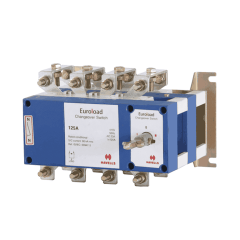 Havells Euroload On-Load Changeover  Switch with Advance Neutral 125-200A Four Ploe With SS Enclosure 