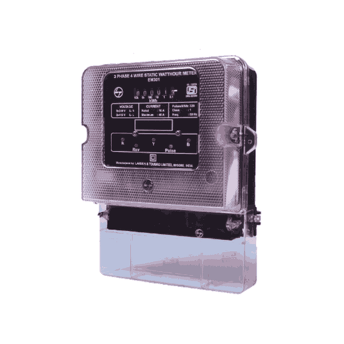 L&T Metering Device 3 Phase 4 Wire kWh Meter Counter Type EM301B Class 1 Base Mounting