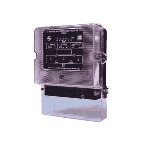 L&T Metering Device 3 Phase 4 Wire kWh Meter Counter Type EM301B Class 1 Base Mounting