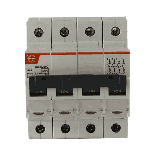 L&T MCB 6A-63A B Curve Four Pole