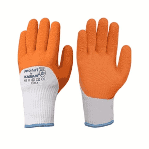 Karam Supported Latex Gloves Size:L HS 11
