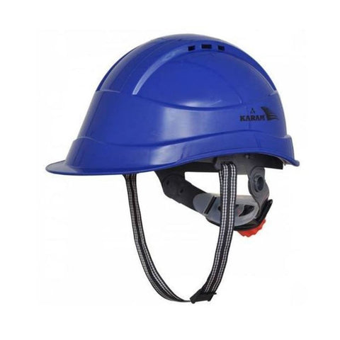 Karam Blue  Safety Helmet(Shelblast) With Ratchet Type Adjustment & Chin Strap PN 542