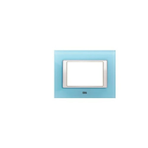 Anchor Roma Clear Glass Cover Plates Aqua Blue 