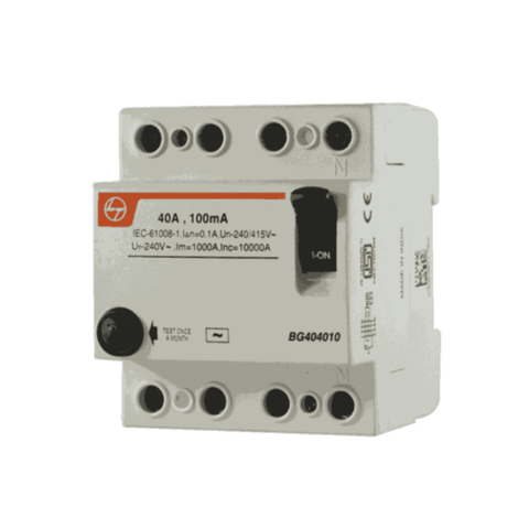L&T Residual Current Circuit Breaker Four Pole 100A 4Modules 