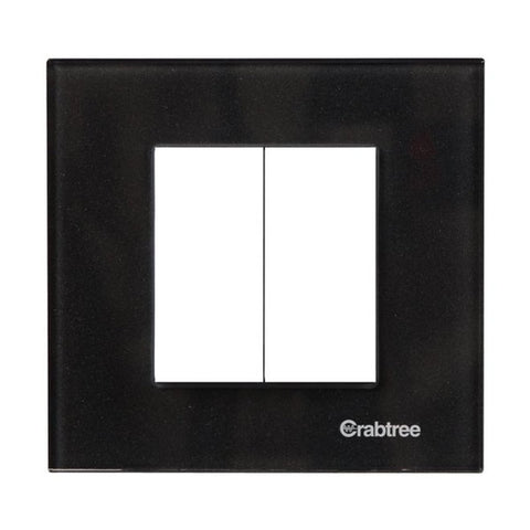 Crabtree Amare Glass Dazzle Black Combined Plate 2M ACNPGCBV02 