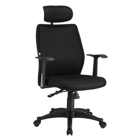 Nilkamal Blaze High Back Chair with Head Rest (Black)  