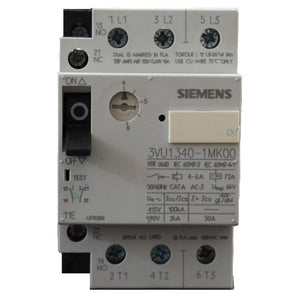 Siemens Motor Protection Circuit Breaker w/o aux. Contact 3VU 