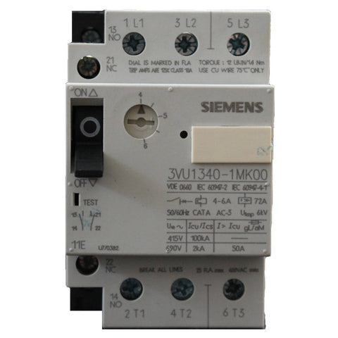 Siemens Motor Protection Circuit Breaker with 1NO+1NC 3VU 