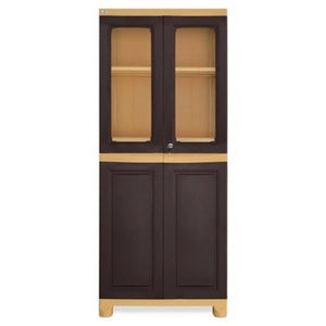 Nilkamal Freedom Big 2 (FB2) Plastic Storage Cabinet(Weather Brown & Biscuit)