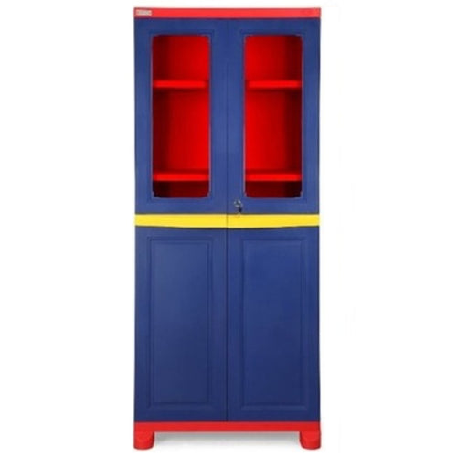 Nilkamal Freedom Big 2 (FB2) Plastic Storage Cabinet (Pepsi Blue, Bright Red & Yellow)