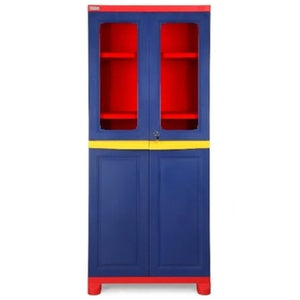 Nilkamal Freedom Big 2 (FB2) Plastic Storage Cabinet (Pepsi Blue, Bright Red & Yellow)