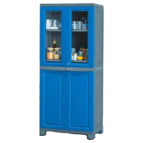 Nilkamal Freedom Big 2 (FB2) Plastic Storage Cabinet (Deep Blue & Grey)