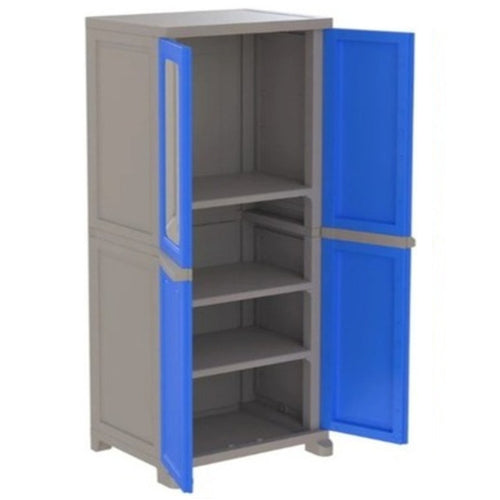 Nilkamal Freedom Big (FB1M) Plastic Storage Cabinet With 1 Mirror (Deep Blue & Grey)