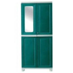 Nilkamal Freedom Big (FB1M) Plastic Storage Cabinet With 1 Mirror(Olive Green & Pasta Green)