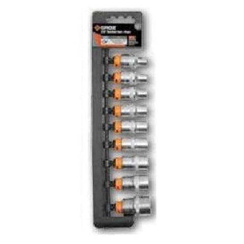 Groz 1/2 Inch Hex Drive Socket Set – 9 PCS KIT/SKT/H/1-2/9L/UG 