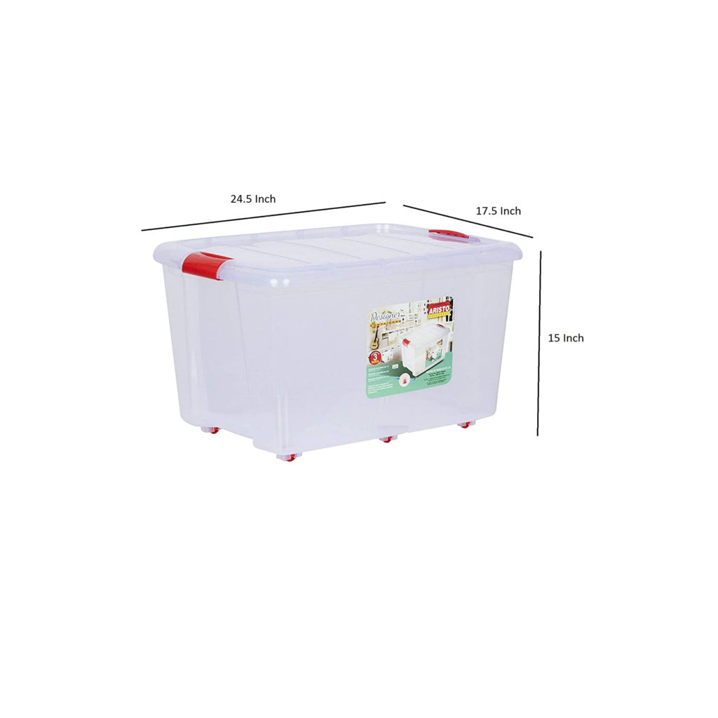 Aristo Plastic Multipurpose Storage Container Box 70Litre Clear