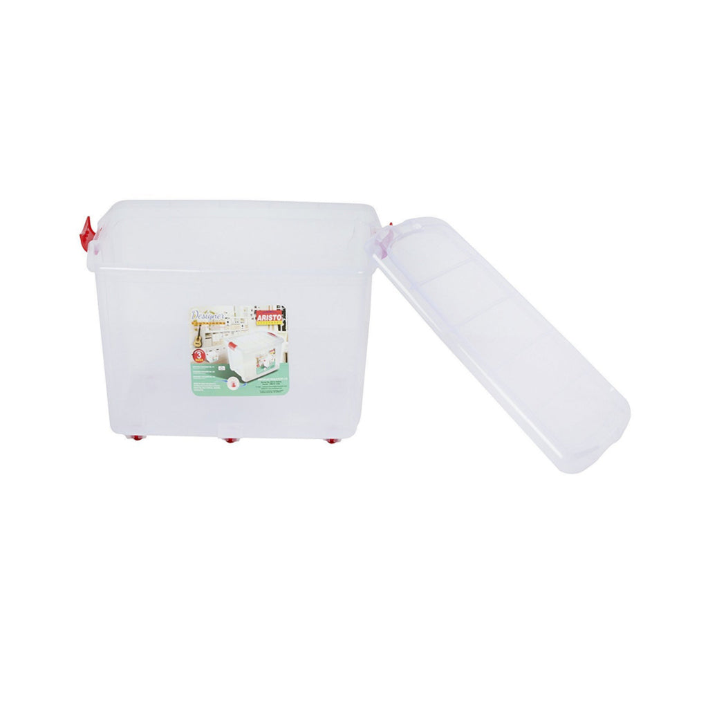 Aristo Plastic Multipurpose Storage Container Box 70Litre Clear