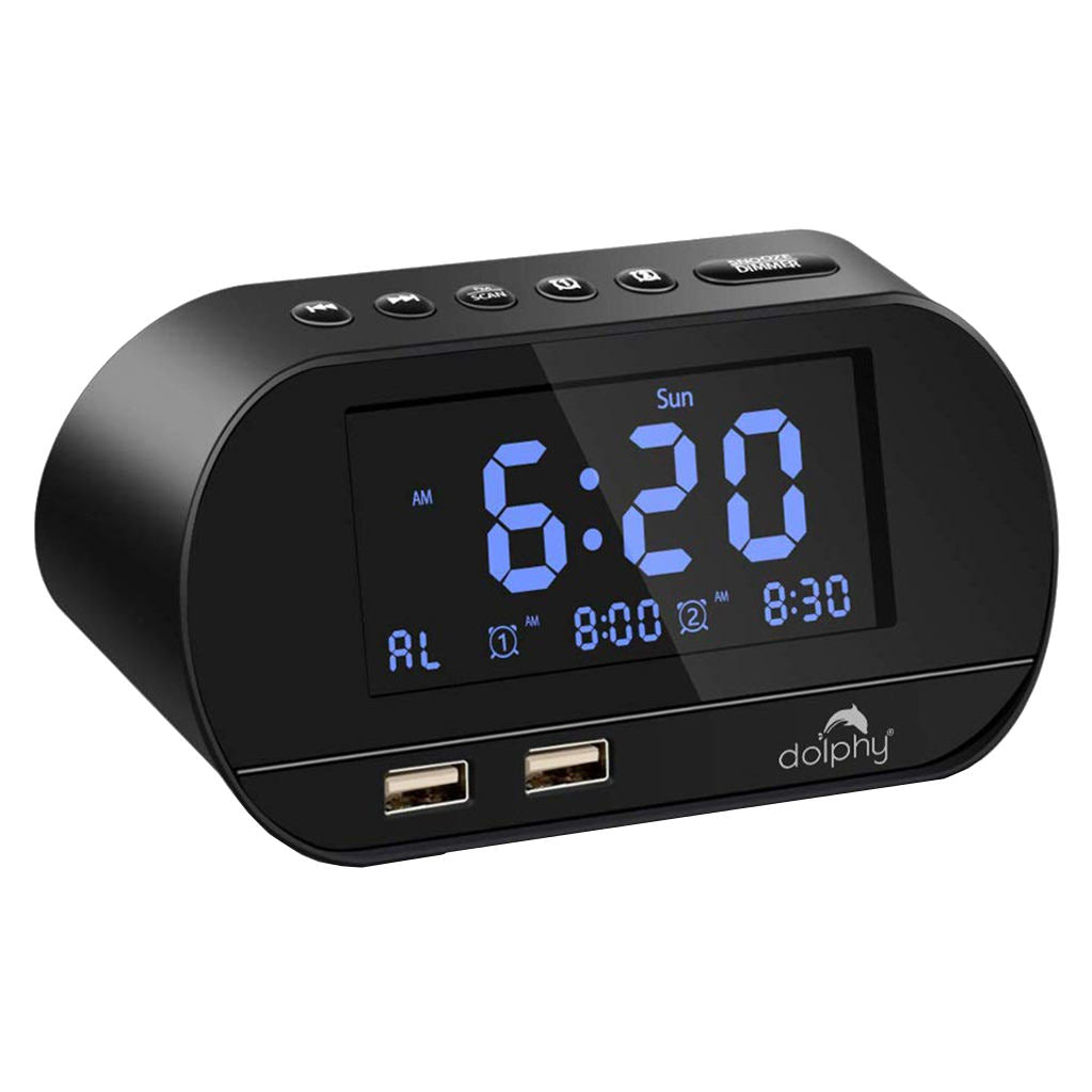 Dolphy Digital dock station Dual Alarm Clock with FM Radio DDSN0004 