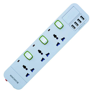 Anchor Spike Guard 3 Socket+4 USB with Individual Switch 22057 