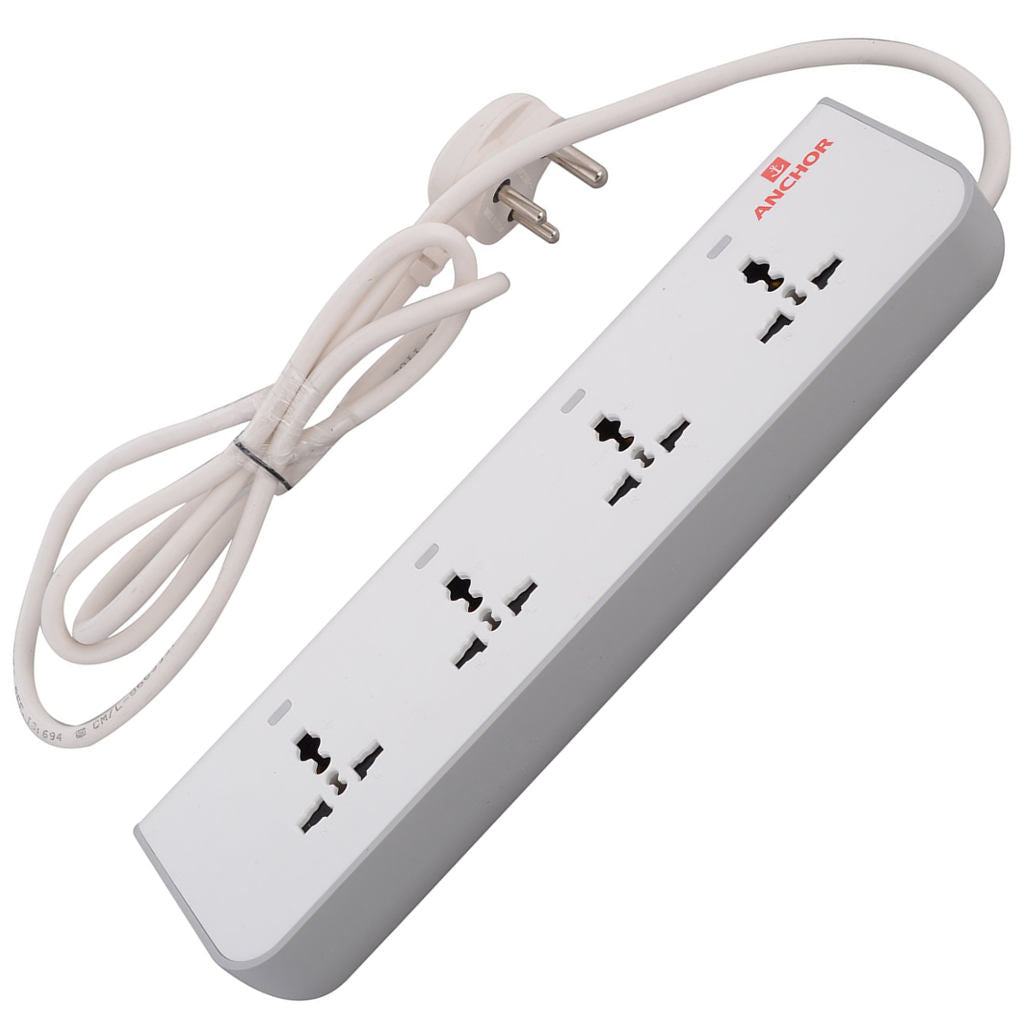 Anchor Spike Guard 4 Universal Socket with Individual Switch and Indicator
