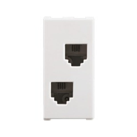 Anchor Europa 1Module RJ-11 Double Telephone Jack Without Shutter WIPM2264 