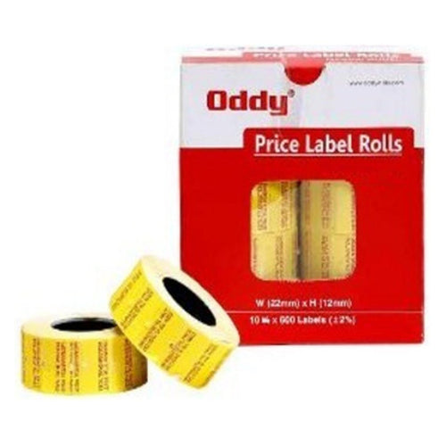 Oddy Price Labels Rolls Yellow M.R.P 600Lables PLR-YM 600 