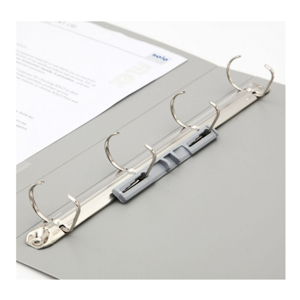 Solo Ring Binder-4-D-Ring Grey A4 RB 404