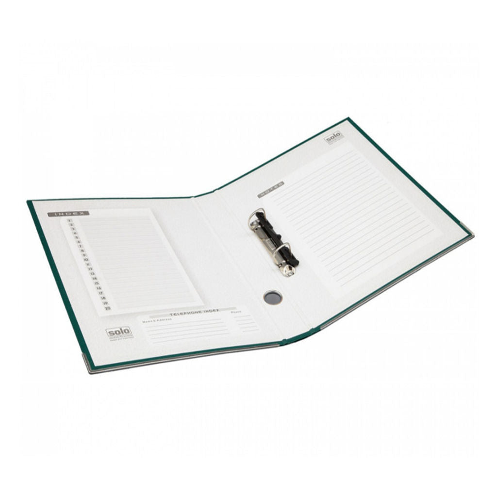 Solo Paper Board-2-D-Ring With Label Pocket Grey A4 RB 902