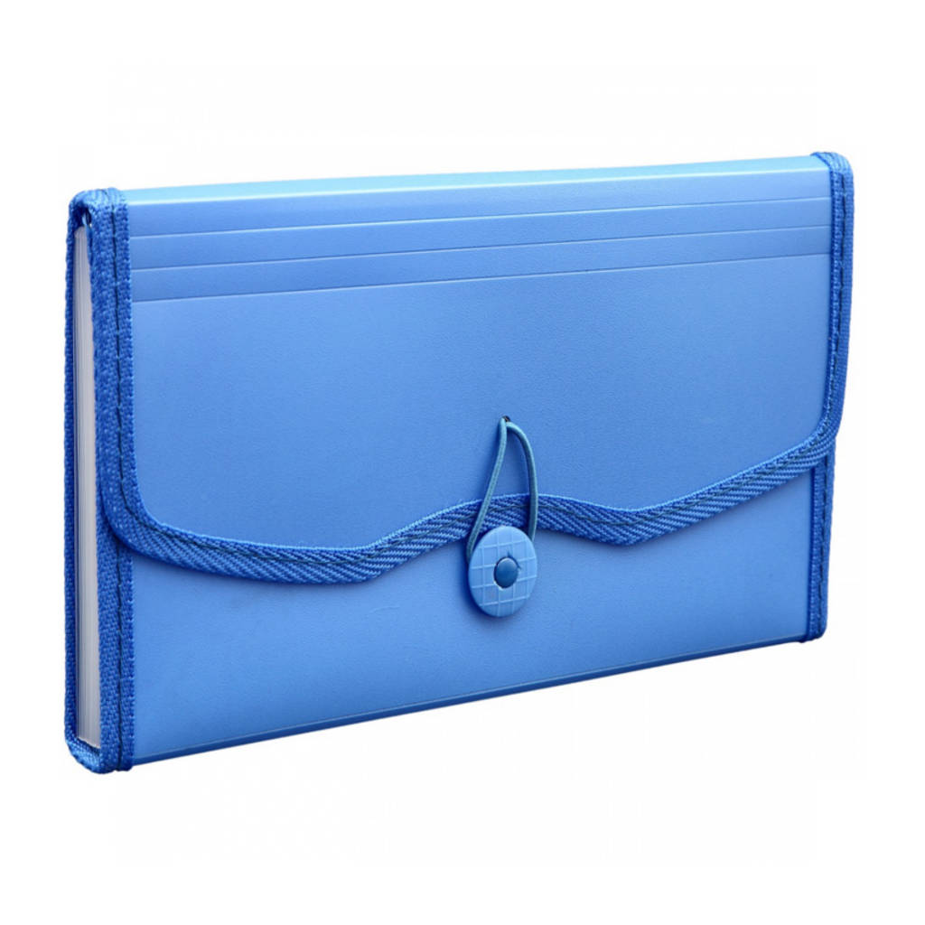 Solo Expanding Cheque Case With Elastic 12 Section Blue Chq Size EX 701 
